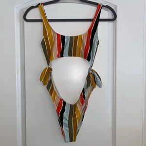 billabong retro striped one-piece swimsuit